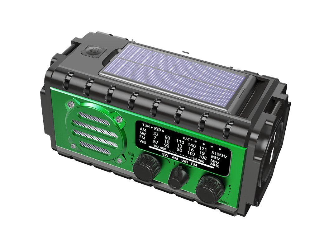 Outdoorové nouzové rádio Green Power XSY350 20000 mAh v tmavě olivové zelené barvě